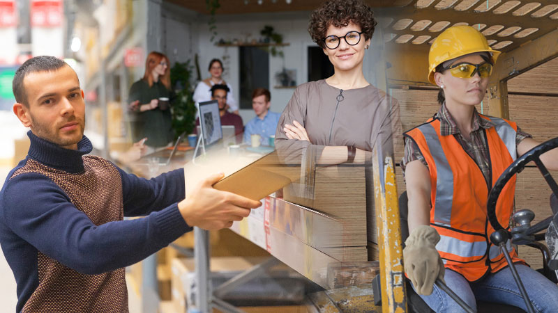 Staff working in the logistics industry